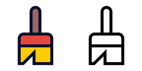 Broom. Color and Line Icons