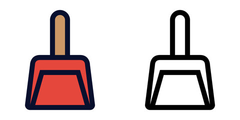 Dustpan. Color and Line Icons