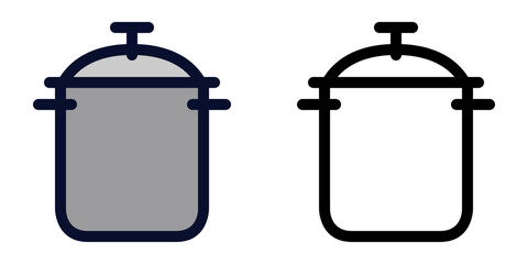 Large Pot. Color and Line Icons