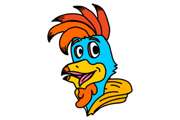 Chicken cartoon character wearing a hoodie