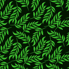 green leaf seamless pattern for background, greeting card, gift wrapping, cloth motif, or wallpaper 