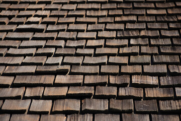 Vintage wood shingle cedar shake roof