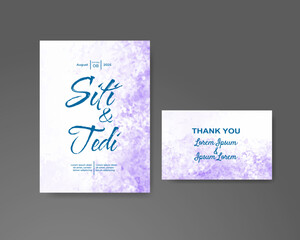 Wedding invitation with abstract watercolor background