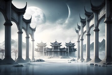 chinese style cityscape created using AI Generative Technology