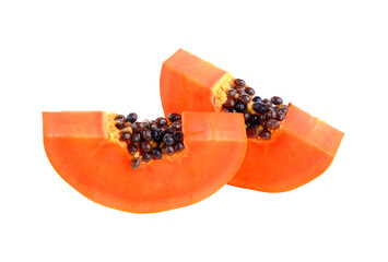 slice papaya on transparent png