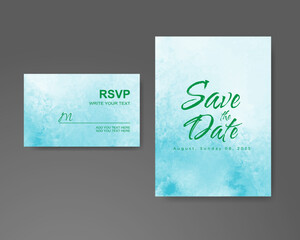 Wedding invitation with abstract watercolor background
