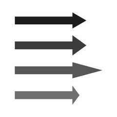 Black straight arrows. Vector illustration.