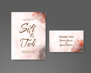 Wedding invitation with abstract watercolor background