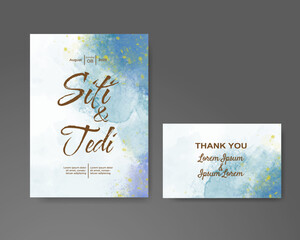 Wedding invitation with abstract watercolor background