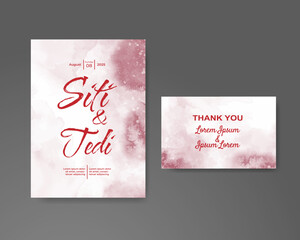 Wedding invitation with abstract watercolor background