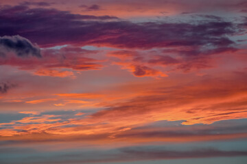 Dramatic sky panorama sky with clouds on sunrise and sunset time