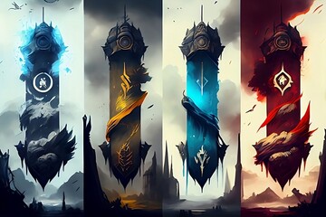 Background with light effect in the game colorful, Generative AI