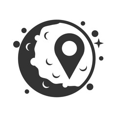 moon pin location logo template Icon Illustration Brand Identity.Isolated and flat illustration. Vector graphic