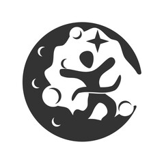 moon people finish logo template Icon Illustration Brand Identity.Isolated and flat illustration. Vector graphic