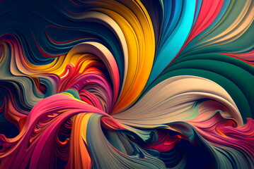 colorful swirling liquid paint background created with generative ai