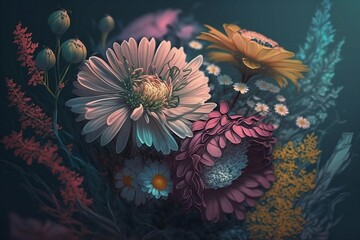 Pastel flower arrangements