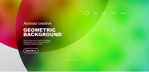 Bright fluid gradient circles abstract background. Business or technology design for wallpaper, banner, background, landing page, wall art, invitation, prints