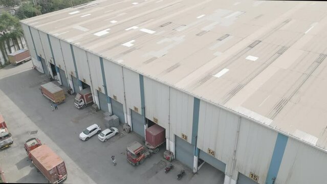 Aerial Shot of warehouse in Maharashtra India