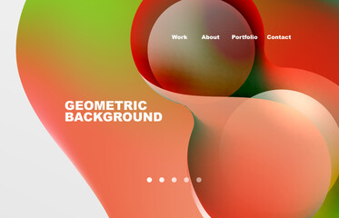Abstract liquid background for your landing page design. Web page for website or mobile app wallpaper