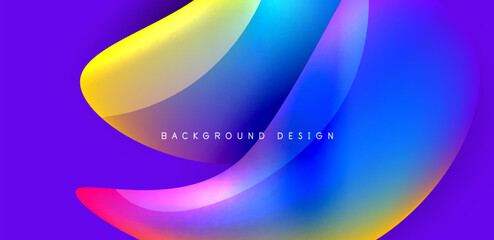 Fluid color liquid 3d elements abstract background