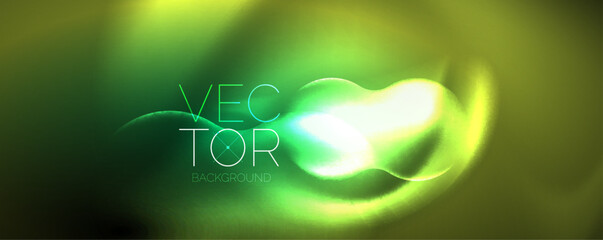 Neon glowing waves, magic energy space light concept, abstract background wallpaper design