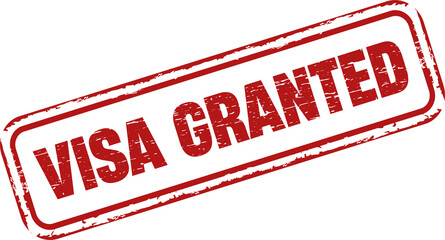 Visa Granted grunge rubber stamp