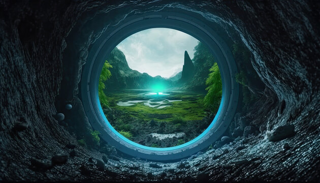 Illustration of a fantasy portal.