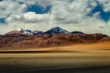 Atacama Desert dramatic volcanic landscape at Sunset, Chile, South America