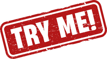 Try Me! Stamp vintage old red color texture frame