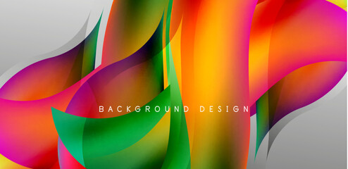 Abstract elegant flowing shapes background, fluid gradient colors. Template for covers, templates, flyers, placards, brochures, banners