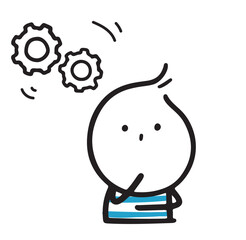 (think) Collection of hand drawn business worker icons. Vector illustration. 