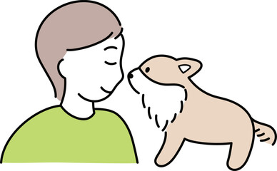 チワワと顔を近づける女性2