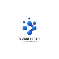 Vector Logo Illustration Bubbly Bath Gradient Colorful Style.