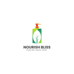 Vector Logo Illustration Nourish Bliss Gradient Colorful Style.