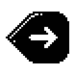 Direction right button joystick icon black-white vector pixel art icon