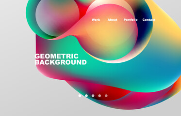 Abstract liquid background for your landing page design. Web page for website or mobile app wallpaper