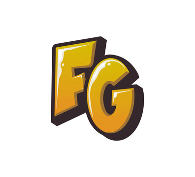 Vector Logo Graffiti Handlettering Initial Letter FG