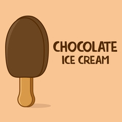 Popsicle, chocolate ice cream vector flat illustration