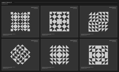 Modern basic shape sharp abstract tile logo design set