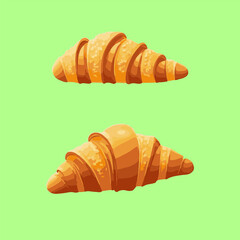 croissant on a green background