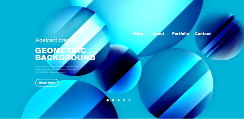 Circles with glossy surface and light and shadow effects abstract background. Template for covers, templates, flyers, placards, brochures, banners