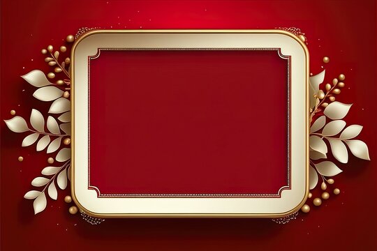 Merry Christmas with frames for blank space banners and red decorations. AI-generated images