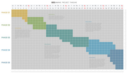timeline infographic template for business modern 6 week timeline diagram calendar with infographic vector presentation