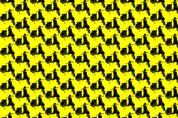 Background Pattern With scooter motorbike Silhouette Theme