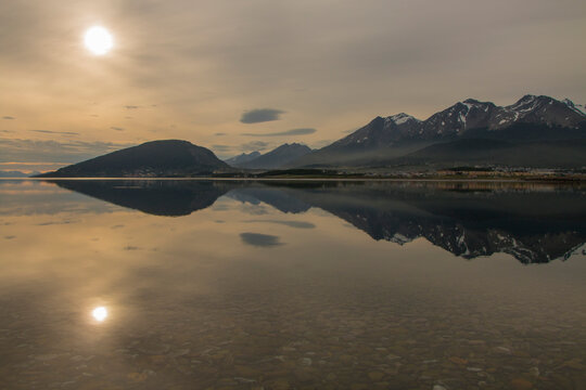 Sunset, Mountains, Landscapes, Clouds, sky, Reflection, sailboats, orange colors, nature, senderismo, hiking, trekking