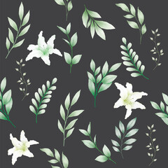 floral roses with elegant soft color seamless pattern 