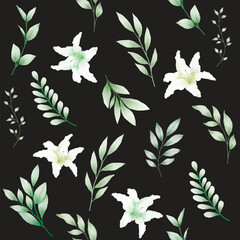 floral roses with elegant soft color seamless pattern 