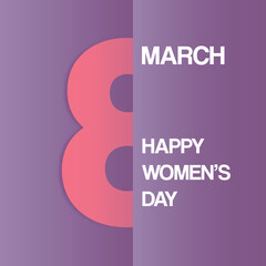 Elegant purple vector card 8 march women's day
