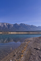A Beautiful, Clear Autumn Day at Lake Abraham