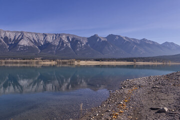 A Beautiful, Clear Autumn Day at Lake Abraham